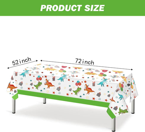 2 Pack Dinosaur Graduation Tablecloths, Dinosaur Table Cover for Birthday, Dino Themed Party Decorations Supplies Kindergarten Preschool Grad, Par...
