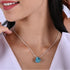 Gempires Raw Neon Apatite Pendant Necklace, Blue Apatite Crystal 10-20 mm, Raw Crystal Jewelry, 18 inches Silver Plated Adjustable Chain...
