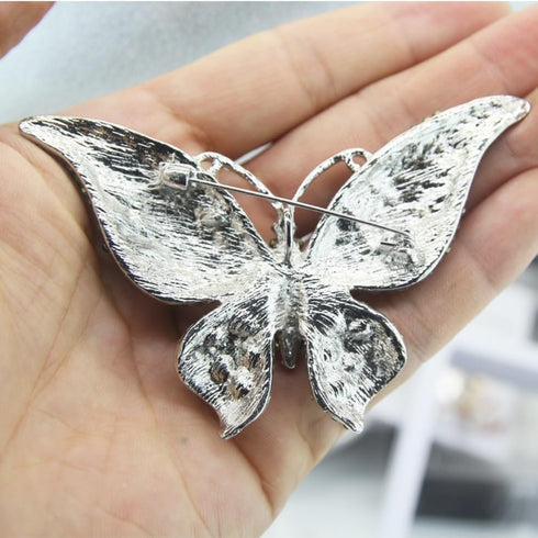 Crystal Rhinestone Butterfly Brooch Elegant Lapel Pins Dress Accessories Jewelry Gift For Women Girls (Blue)...