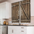 Cinbloo Farmhouse Kitchen Curtains Rod Pocket 27.5W x 39L Inch Brown Barn Door Wooden Rustic Garage Gate Vintage Country Antler Handles Modern Art...