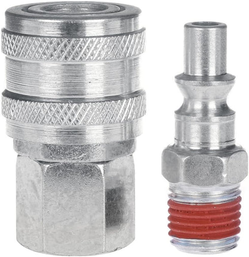 WYNNsky Air Coupler and Plug Kit, 1-pc 1/4'' FNPT ARO Style Coupler&1-pc 1/4'' MNPT ARO Style Air Plug with Sealant, Air Compressor Accessories Ki...