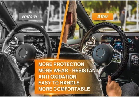 AEVEA Elastic Stretch Steering Wheel Cover Universal in Any Weather Comfortable Grip Strength Microfiber Breathable Ice Silk Anti-Slip Odorless Ea...