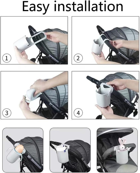 Stroller Cup Holder, Silicone Drink Holder for Stroller,Bike Water Bottle Holder,Removable Bottle Holder, Outdoor Universal Portable Cup Holder fo...