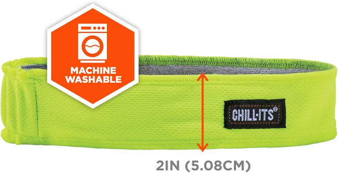 Ergodyne Chill-Its 6605 High-Performance Headband - Terry Cloth Sweatband, Lime, One Size...
