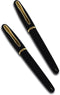Better Office Products Executive Black Gel Pen, 2 Pack, Classic Business Pen with Removable Cap, Black 0.7mm Medium Point, Gold Accents, Individua...