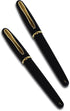 Better Office Products Executive Black Gel Pen, 2 Pack, Classic Business Pen with Removable Cap, Black 0.7mm Medium Point, Gold Accents, Individua...