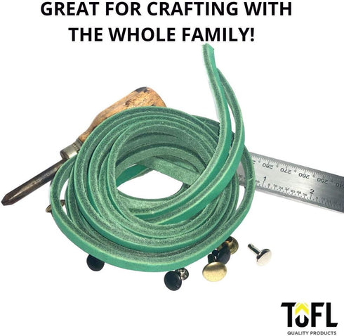 TOFL Leather Straps | 2 Pieces | 72 Inches Long | 1/4 Inch Wide | 1/8 Inch Thick | Baseball and Softball Mitt and Glove Lace, Jewelry, Hanging Pic...
