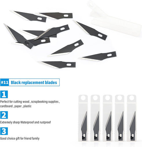 EHDIS Precision Craft Hobby Knife Blades 11# Knife Blades Refill Hobby Art Blades Cutting Tool with Storage Case for Craft, Hobby, Scrapbooking, S...