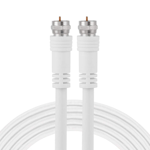 GE RG6 Coaxial Cable, 6 ft. F-Type Connectors, Double Shielded Coax, Input Output, Low Loss Coax, Ideal for TV Antenna, DVR, VCR, Satellite Receiv...