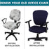 Office Computer Chair Cover Stretch Universal Jacquard Seat Slipcover 2 Piece for Desk Rotating Armless Chair, Removable Washable Anti-dust Chair ...
