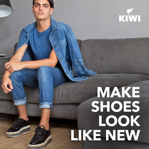 KIWI Shoe Shine Kit, Black - Gives Shoes Long-Lasting Shine and Protection (2 Tins, 1 Brush, 1 Dauber and 1 Cloth)...
