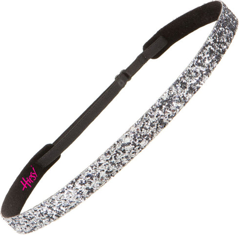 Hipsy Women's Adjustable NO SLIP Bling Glitter Headband Mixed Pack (Black/White/Gunmetal)...