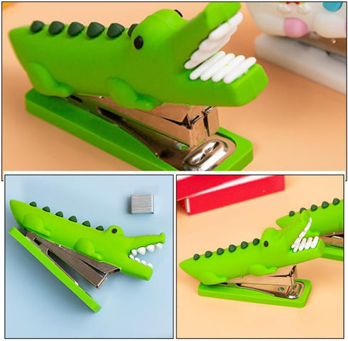 Crocodile Stapler, Cute Animal Stapler, Funny Stapler for Desk,Poratble Stapler, Mini Handheld Stapler for Children School Prize Office Stationery...