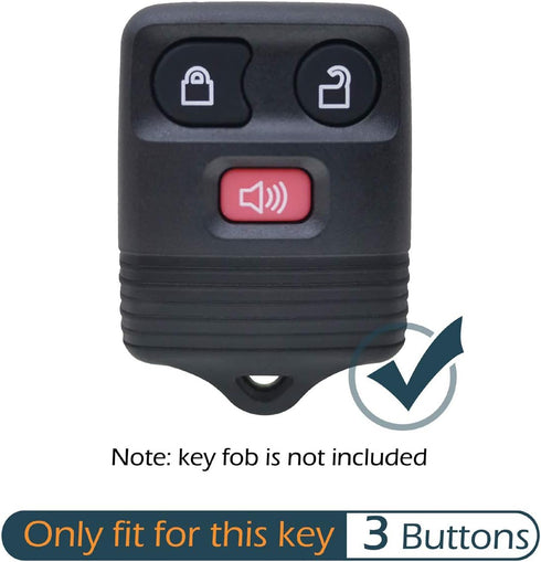 2Pcs Silicone 3 Buttons Key Fob Cover Remote Case Keyless Protector Compatible with Ford E150 E250 E350 F150 F250 F350 Edge Escape Expedition Expl...