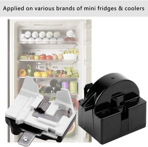 QP2-4.7Starter Relay and Overload 1 Pin Refrigerator Starter Relay and 6750C-0005P Refrigerator Overload Protector?2 Pieces in Total?Mini Refriger...