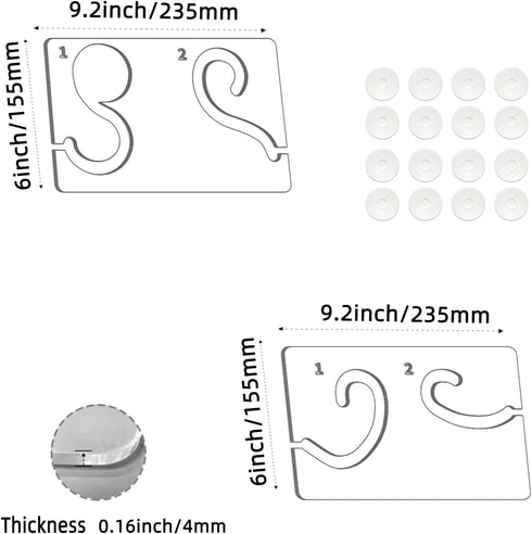 2Pcs Free Motion Quilting Rulers and Templates Quilting Templates for Machine Quilting Quilting Supplies Quilting Stencil with Instruction and Non...