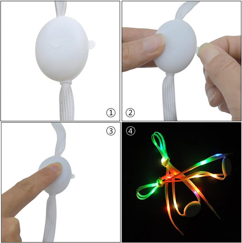 Lystaii LED Light Waterproof Shoelaces Shoestring Battery Powered Flash Lighting the Night for Party Hip-hop Dancing Skating Running Cosplay Decor...
