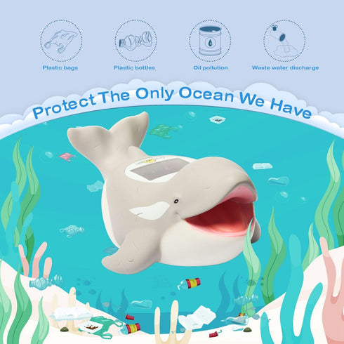 Baby Bath Thermometer for Safty Bath,BPA-Free Digital Bath Thermometer for Baby,Cute Orca Room and Water Temperature Thermometer Baby Toy-WGN...