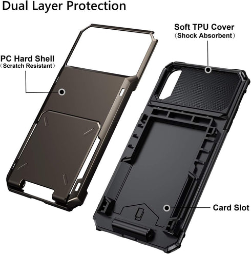 Vofolen Case for iPhone XR Case Wallet ID Slot Credit Card Holder Spring Pocket Scratch Resistant Dual Layer Protective Bumper Rugged TPU Rubber A...
