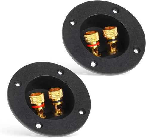 2 Pcs Black Speaker Box Terminal Cup 3 Inch 2-Way Spring Loaded Jacks Speaker Wire Connector Binding Post Cup Connector Subwoofer Plug for Speaker...