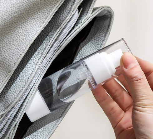 12Pcs 5ML Empty Refillable Cosmetic Containers Cream Lotion Bottles Portable Clear Plastic Airless Vacuum Pump Bottle Sample Packing Toiletries Li...