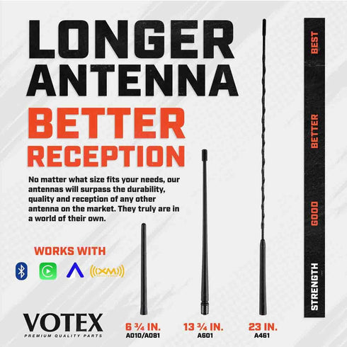 AntennaMastsRus - The Original 6 3/4 INCH is Compatible with Dodge Grand Caravan (2008-2020) - Car Wash Proof Short Rubber Antenna - Reception Gua...