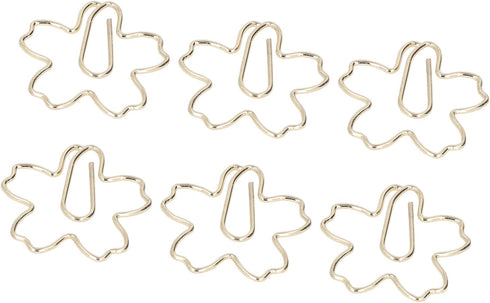 100pcs Gold Paper Clips, Office and School Supplies Office Supplies Flower Shaped Paper Clips Electroplating Cute Special Fun Paper Clips for Kids...