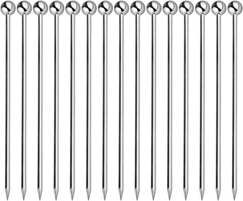 15PCS Cocktail Picks, Metal Stainless Steel Cocktail Toothpicks, Reusable Cocktail Skewers, Garnish Picks Bloody Mary Skewers, Metal Martini Picks...