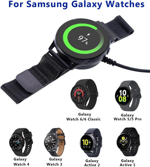 Charger for Galaxy Watch 5 Pro, USB C Watch Charger Cable Compatible with Samsung Galaxy Watch 6 Classic/6/5 Pro/5/4 Classic/4/3/Active 2 - Black,...