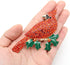 Large Gold Tone Northern Cardinal Brooch With Red Color Crystal Rhinestone Bird Brooches Pins Christmas Bird Brooch...