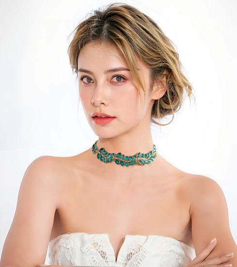 Women Rhinestones Vintage Choker Necklace Fashionable Legant Collarbone Chain Wedding Bridesmaid Girls Outdoor Party...