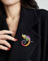 Rhinestone Chameleon Brooch Pin for Women Girls Fashion Exquisite Big Green Purple Colorful Crystal Animal Lizard Brooches Lapel Pins Dress Access...