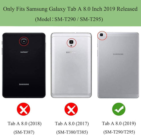Case for Galaxy Tab A 8.0 2019 Without S Pen Model T290, Slim Premium Leather Folding Stand Cover Case for Samsung Galaxy Tab A 8.0 Inch 2019 Tabl...