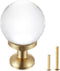 5-Pack Cabinet Crystal Knobs Solid Brass Base, Drawer Round beacon Spherical Gold Knobs, 1-Inch Diameter, Modern Kitchen Cabinet Knobs Brushed Bra...