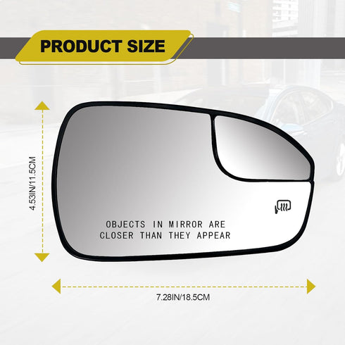 Passenger Right Side Mirror Power Heated Mirror Glass Passenger Right Side Compatible With 2013-2020 Ford Fusion Replace# DS7Z17K707B...