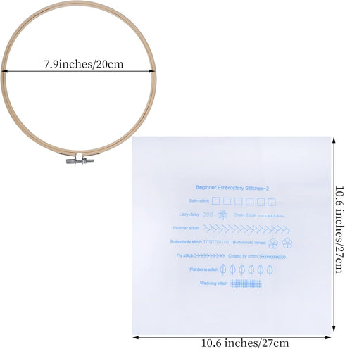 Lystaii Beginners Embroidery Stitch Practice kit, 3 Sets Embroidery Kit for Beginners to Learn 30 Different Stitches for Craft Lover Easy to Follo...