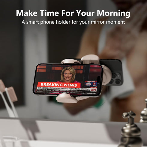 MiiKARE Shower/Mirror/Wall Phone Holder, Shower Phone Mount with 360 Degree Rotating, Universal Bathroom Accessories Phone Clamp for All Phones, W...