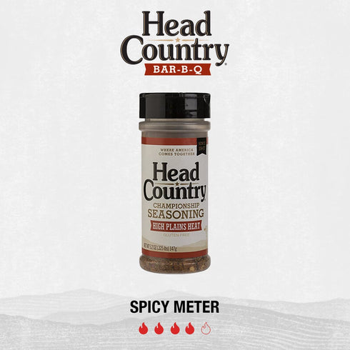 Head Country Bar-B-Q Championship Seasoning, High Plains Heat | Gluten Free, MSG Free Barbecue Seasoning | Extra Spicy Dry Rub To Turn Up The Heat...