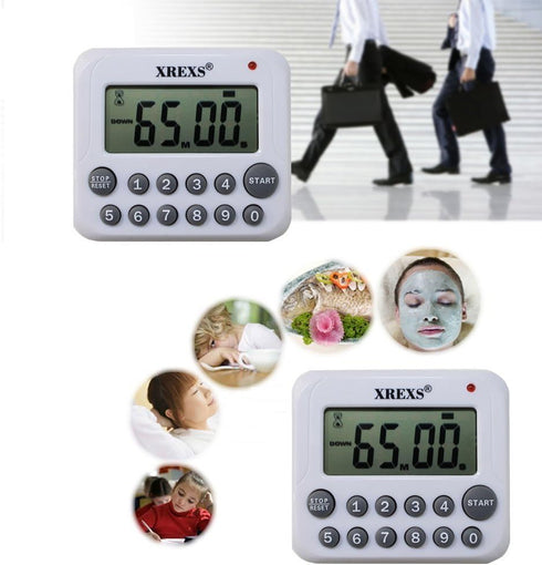 XREXS Digital Kitchen Timer Magnetic Countdown Up Cooking Timer Clock with Magnet Back and Clip, Loud Alarm, Large Display Minutes and Seconds Dir...