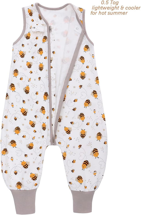 Miracle Baby Sleeping Sack with Feets TOG 0.5 Sleepsack Toddler Sleep Sack with Legs 100% Cotton Sleeveless Baby Wearable Blanket Baby Sleeping Ba...