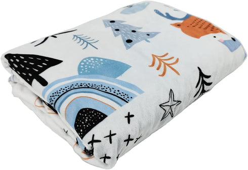 Baby Blanket for Boys Girls (Fox Printed, 30"x40") with Double Layer Dotted Backing Soft Plush Minky Blanket for Toddlers Newborn...