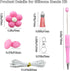 Silicone Beads, 205 Pcs Silicone Beads Bulk Kit 12mm Silicone Beads for Keychain Making, Silicone Beads for Pen Making with 6 Pcs Flower Silicone ...