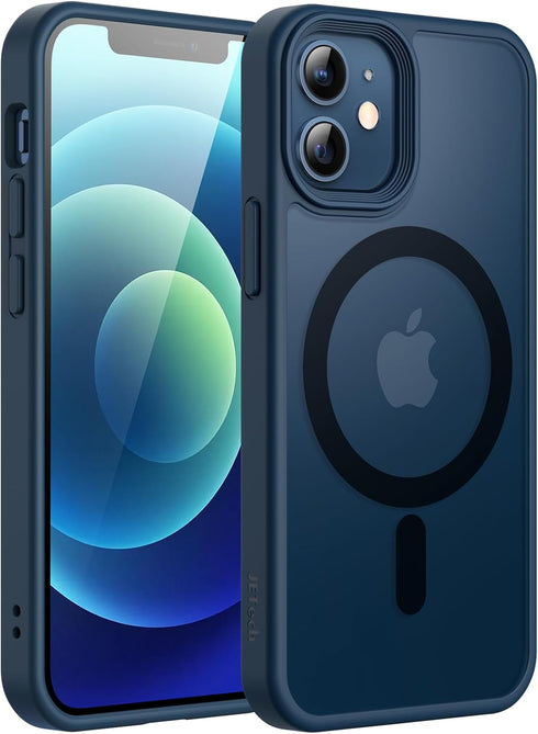JETech Magnetic Case for iPhone 12 Mini 5.4-Inch Compatible with MagSafe, Translucent Matte Back Slim Shockproof Phone Cover (Blue)......
