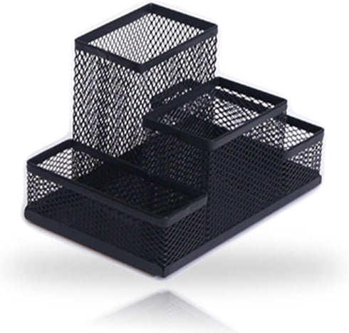 Desk Organizer Desktop Mesh Pen Pencil Holder Caddy with 4 Compartments, Office Home School Classroom Accessories Cool Supplies...