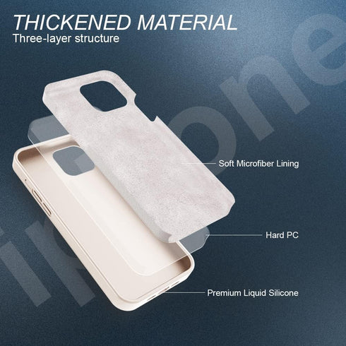 SOH iPhone 13 Phone Case with Slim Shockproof Soft Anti-Scratch Microfiber Lining, Silky Touch Soft Liquid Silicone Anti-Fingerprint Full-Body Pro...