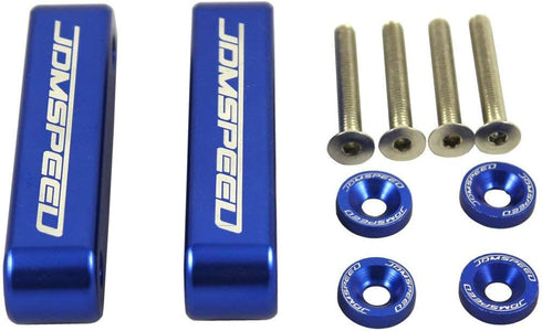 JDMSPEED Anodized Blue JDMSPEED Hood Spacer Hood Riser 3/4" Replacement For Honda Civic CRX Del Sol Acura Integra...