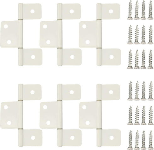 Three Leaf Non-Mortised Hinge for Home & Interior 6 Packa White Door Hinges with Screws including Furniture Windows Cupboard are available...