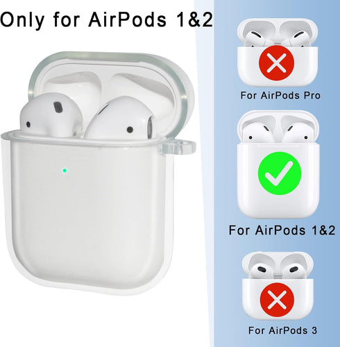 Clear AirPod 2 Case Cover Cleaning Pen 1st Accessories Set Kit, 12in1 Transparent TPU Silicone Protective Case for AirPods 1st/2nd Generation Char...