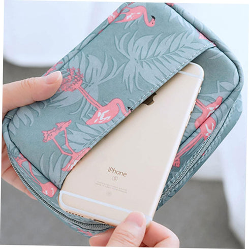 Beavorty Canvas Wallet for Women Cosmetic Bag Womans Wallets Flamingo Makeup Bag Small Makeup Bag Mini Cosmetic Bag for Women Girls Water Proof Sk...