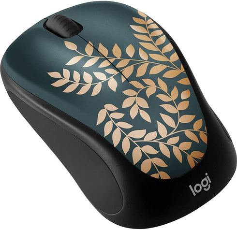 Logitech - Design Collection Limited Edition Wireless Compact Mouse with Colorful Designs - Golden Garden...